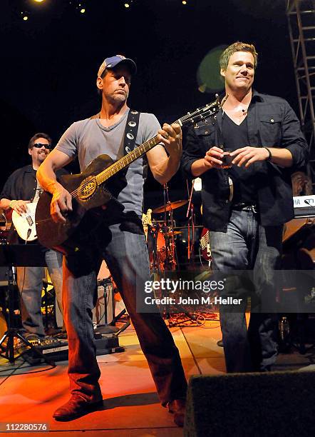 Actor James Denton performs with The Band From TV at "The Block Party On Wisteria Lane" Benefit for the Cystic Fibrosis Foundation at Universal...