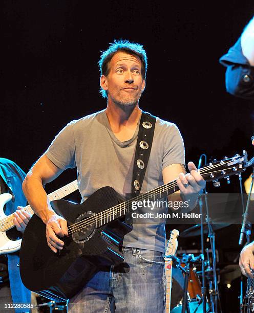Actor James Denton performs with The Band From TV at "The Block Party On Wisteria Lane" Benefit for the Cystic Fibrosis Foundation at Universal...