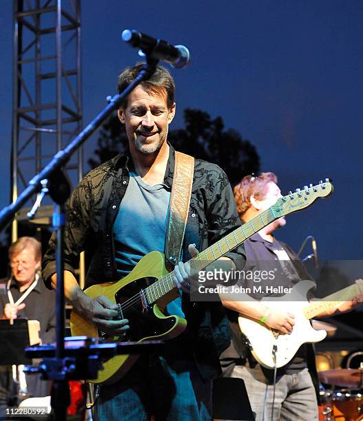 Actor James Denton performs with The Band From TV at "The Block Party On Wisteria Lane" Benefit for the Cystic Fibrosis Foundation at Universal...