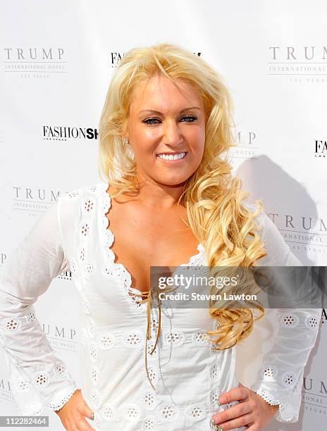 Star Natalie Gulbis arrives to host a summer swimwear fashion show at Trump International Hotel Las Vegas on April 16, 2011 in Las Vegas, Nevada.