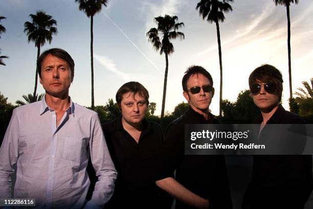 Brett Anderson and Suede pose at the second day of Coachella Valley Music Festival on April 16, 2011 in Coachella, United States.