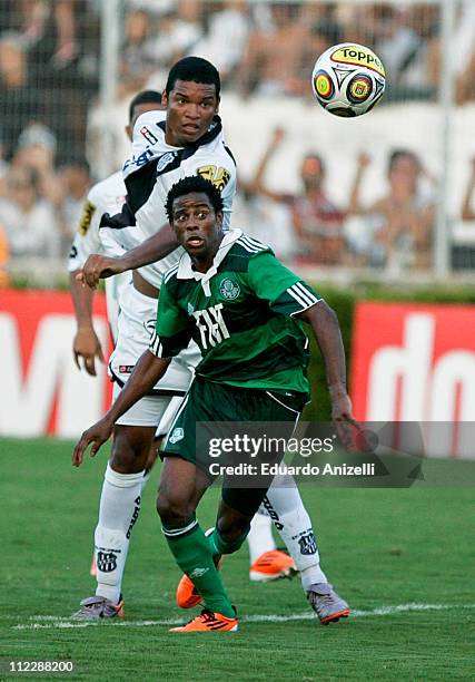 Adriano Michael jackson Palmeiras in action during a match against Ponte Preta at Moises Lucareli stadium on April 17 in Campinas, Brazil.
