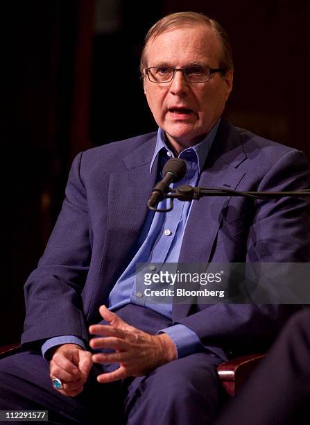 Paul Allen, co-founder of Microsoft Corp., speaks during a Bloomberg BusinessWeek "Captains of Industry" event at the 92nd Street Y in New York,...
