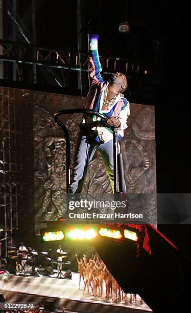 Singer Kanye West performs during Day 3 of the Coachella Valley Music & Arts Festival 2011 held at the Empire Polo Club on April 17, 2011 in Indio,...