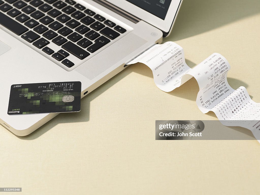 Laptop computer and reciept roll