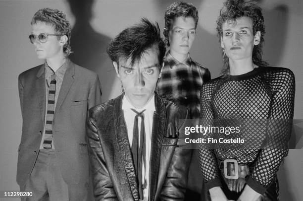 English band Bauhaus posed in London in August 1982. Left to Right: David J, Peter Murphy, Kevin Haskins, Daniel Ash.