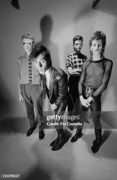 English band Bauhaus posed in London in August 1982. Left to Right: David J, Peter Murphy, Kevin Haskins, Daniel Ash.