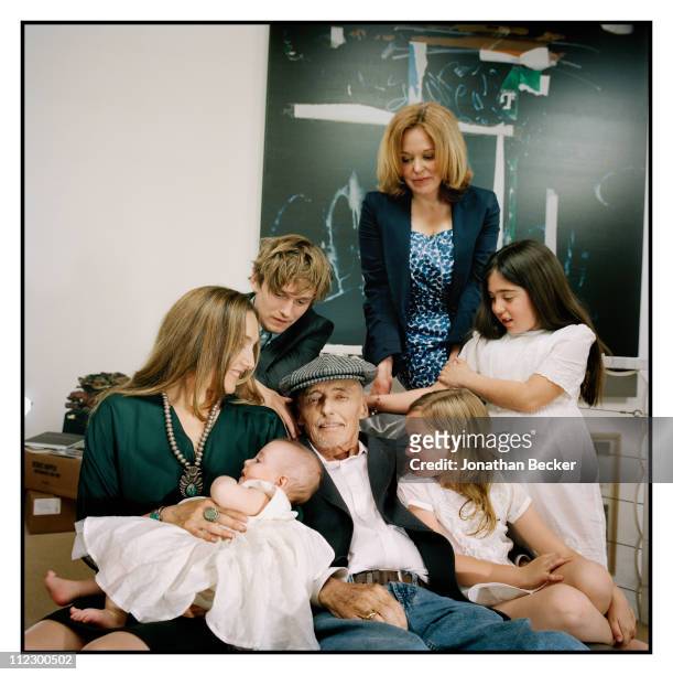 Actor Dennis Hopper is photographed at home with his children: Marin, Ruthanna, Galen, Henry and his grandchildren for Vanity Fair Magazine on August...