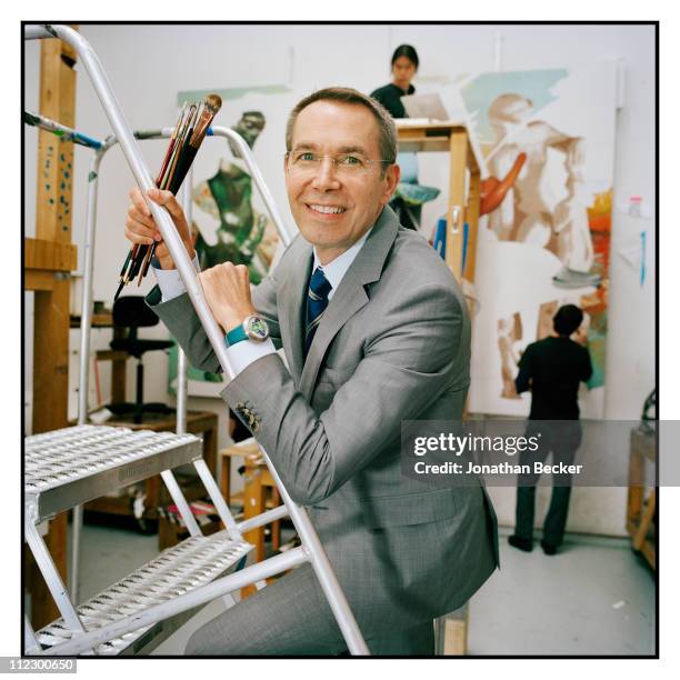 Artist Jeff Koons is photographed in his studio for Vanity Fair Magazine on June 8, 2010 in New York City.