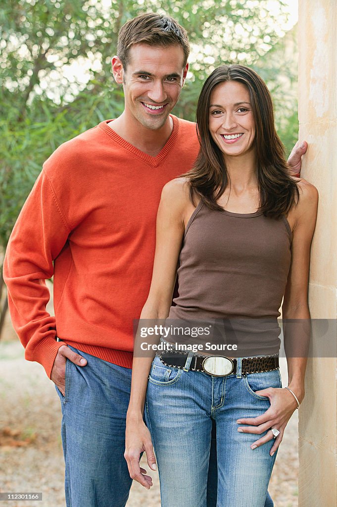 Happy couple outdoors