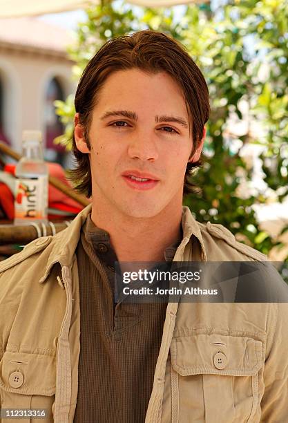 Steven R. McQueen poses with Superdry at the Kari Feinstein MTV Movie Awards Style Lounge held at Montage Beverly Hills on June 3, 2010 in Beverly...