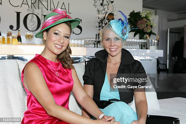 Karen Tso and Faye De Lanty during 2007 Emirates Doncaster Day AJC Easter Racing Carnival Randwick at Randwick Racecourse in Sydney, NSW, Australia.