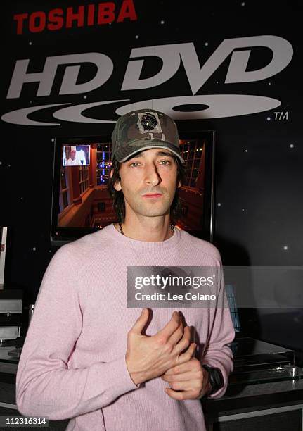 Adrien Brody during Toshiba Photo Op with Adrien Brody at CES - January 7, 2006 at Las Vegas Convention Center in Las Vegas, Nevada, United States.