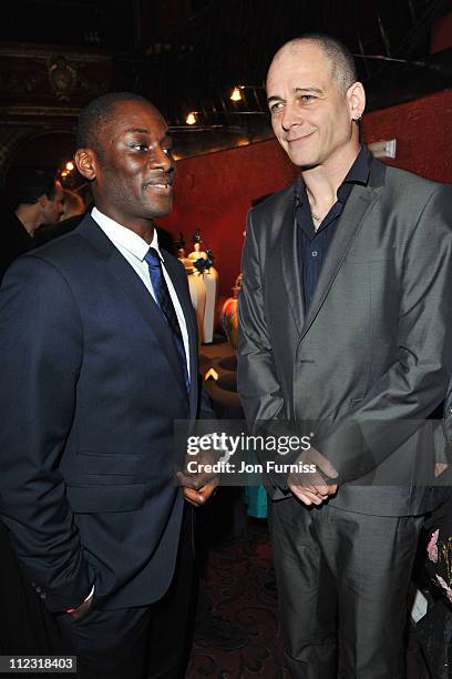 Ekow Eshun and Dinos Chapman attend the ICA fundraising gala at KOKO on March 24, 2010 in London, England.