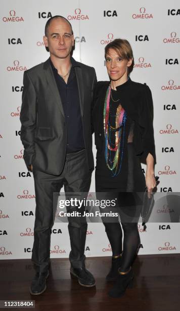 Dinos Chapman and guest attend the ICA fundraising gala at KOKO on March 24, 2010 in London, England.