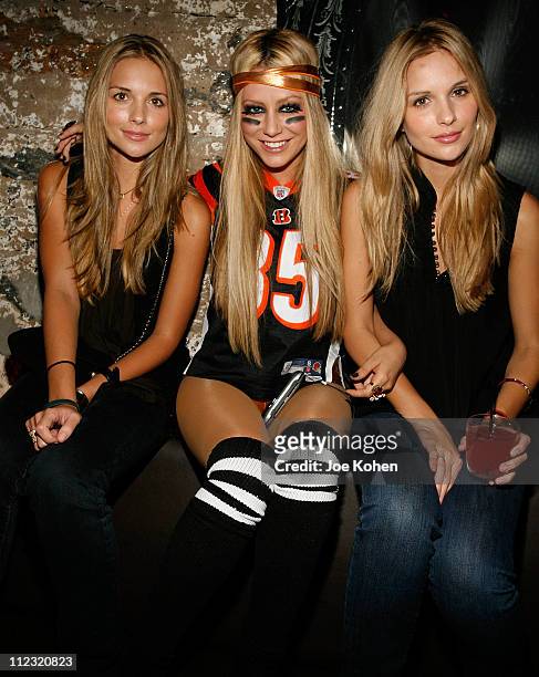 Actresses Sabrina Aldridge, Aubrey O'Day and Kelly Aldridge at the Steelo & Snow Queen Vodka Halloween Costume Party at the D'or Hotel on October 27,...