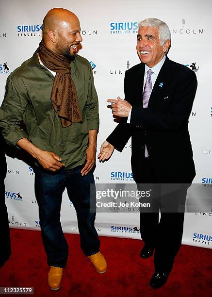 Grammy Winning Hip-Hop Star Common and Sirius CEO Mel Karmazin arrives at Sirius Satellite Radio to Kick-Off The New York International Auto Show on...