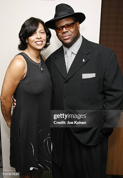 Angelia Bibbs - Sanders of the Recording Academy and Jimmy Jam Chairman of the board of the Recording Academy attends the New York Chapter Open House...