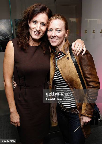 Executive Director of the New York Chapter Elizabeth Healy and singer Jonatha Brooke attend the New York Chapter of the National Academy of Recording...