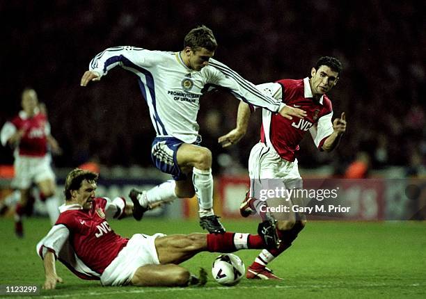 Andrii Shevchenko of Kiev in action during the UEFA Champions League match against Dynamo Kiev at Wembley in London, England. The game ended in a...