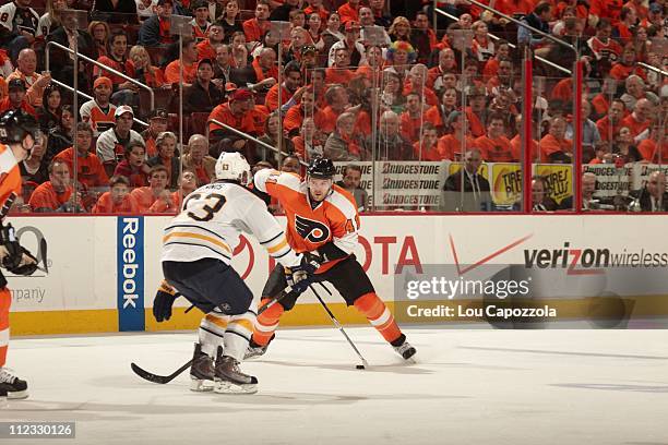 Philadelphia Flyers Andrej Meszaros in action vs Buffalo Sabres at Wells Fargo Center. Game 1. Philadelphia, PA 4/14/2011CREDIT: Lou Capozzola