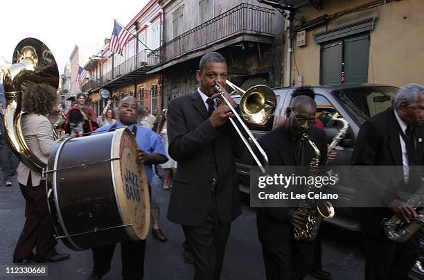 Preservation Jazz Hall Band second line through the French Quarter
