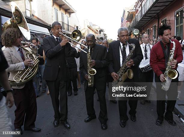Preservation Jazz Hall Band second line through the French Quarter