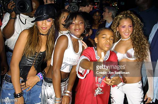 Lil' Bow Wow & 3LW during Lil Bow Wow Celebrates Multi-Platinum Success of Beware of Dog at Bar Code in New York City, New York, United States.