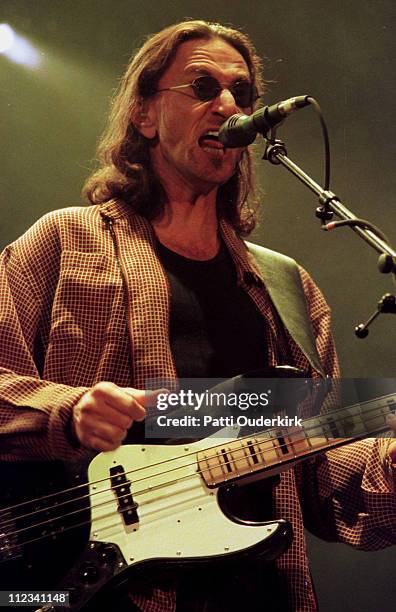 Geddy Lee of Rush during Rush in Concert at Nassau Coliseum - 1996 at Nassau Veterans Memorial Coliseum in Uniondale, New York, United States.