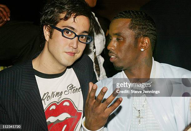 Sean Lennon & Sean "P. Diddy" Combs during 44th GRAMMY Awards - Andre Harrell's Party at the GQ Lounge at Sunset Room - GQ Lounge in Hollywood,...