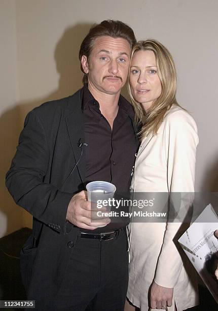 Sean Penn and Robin Wright Penn during 2002 Modern Master Award to Sean Penn in Santa Barbara, California, United States.