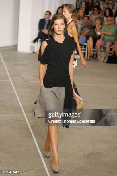 Diana Dondoe wearing Roland Mouret Spring 2006 during Olympus Fashion Week Spring 2006 - Roland Mouret - Runway at To Be Determined in New York City,...