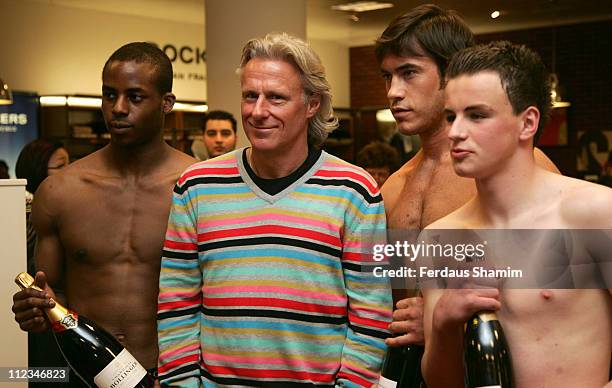 Bjorn Borg and models during Bjorn Borg Model Search Final - Photocall at Selfridges in London, Great Britain.
