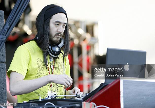 Steve Aoki during Bacardi B*Live Concert in Miami - Backstage & Private VIP Area at Bayfront Amphitheatre in Miami, FL, United States.