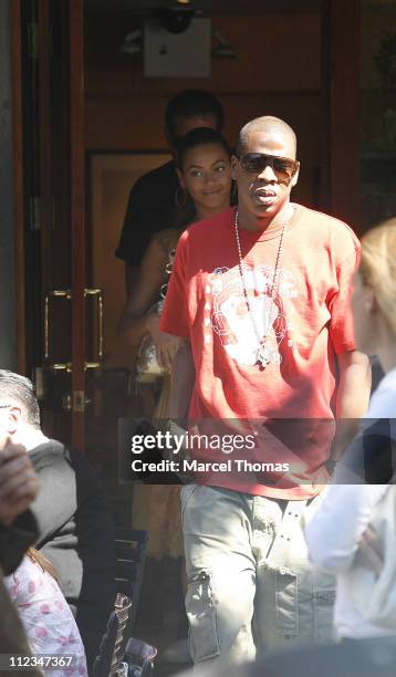 Beyonce Knowles and Jay-Z during Beyonce Knowles and Jay-Z Sighting at Bar Pitti Resturant in SOHO - June 11, 2006 at Bar Pitti in New York City, New...