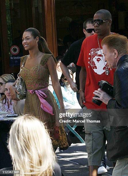 Beyonce Knowles and Jay-Z during Beyonce Knowles and Jay-Z Sighting at Bar Pitti Resturant in SOHO - June 11, 2006 at Bar Pitti in New York City, New...