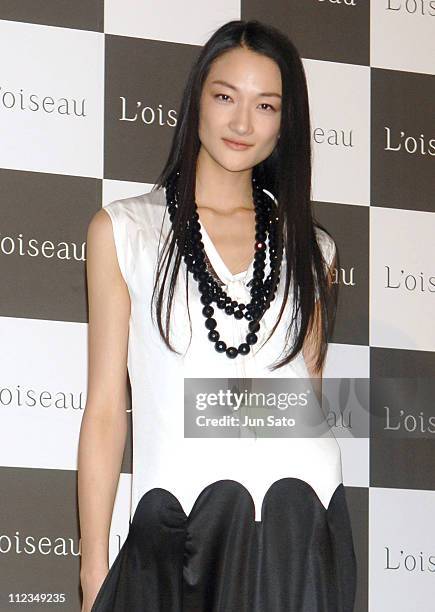 Ai Tominaga wearing L'oiseau during Descente Launches New Brand "L'oiseau" by Sophia Kokosalaki - Press Preview at Spiral Hall in Tokyo, Japan.