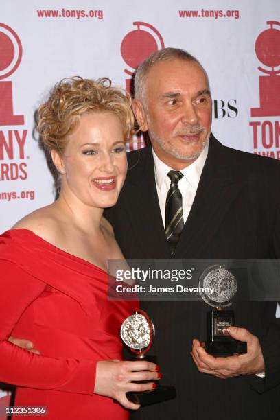 Katie Finneran and Frank Langella during 56th Annual Tony Awards - Press Room at American Theater at Radio City Music Hall in New York City, New...