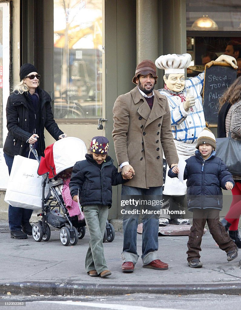 Laura Dern and Ben Harper with Family Sighting in SOHO - December 6, 2006