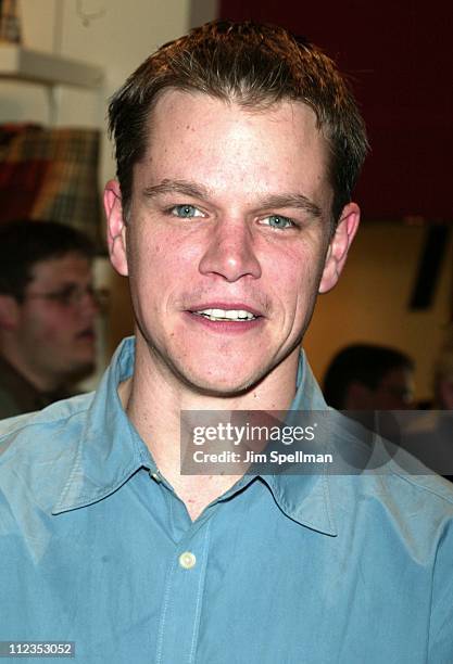 Matt Damon during New York Special Party for "The Bourne Identity" to Benefit the Legal Action Fund at Burberry in New York City, New York, United...