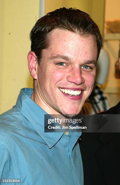Matt Damon during New York Special Party for "The Bourne Identity" to Benefit the Legal Action Fund at Burberry in New York City, New York, United...