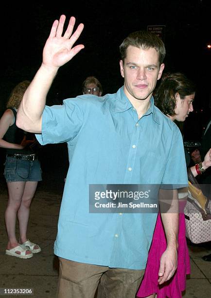 Matt Damon during New York Screening of "The Bourne Identity" Hosted by Universal & Hypnotic at Sutton Theater in New York City, New York, United...