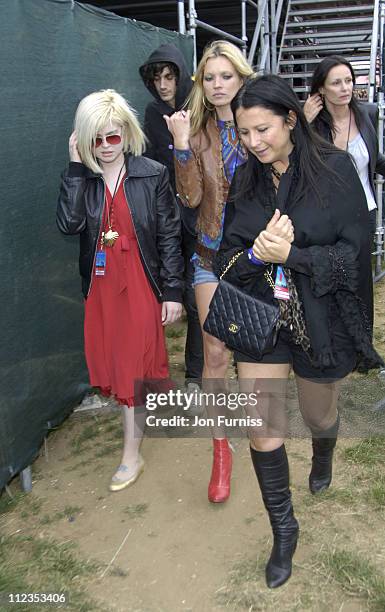 Kelly Osbourne, Kate Moss and Fran Cutler during O Wireless Festival 2006 - London - Day 1 - June 21, 2006 at Hyde Park in London, Great Britain.