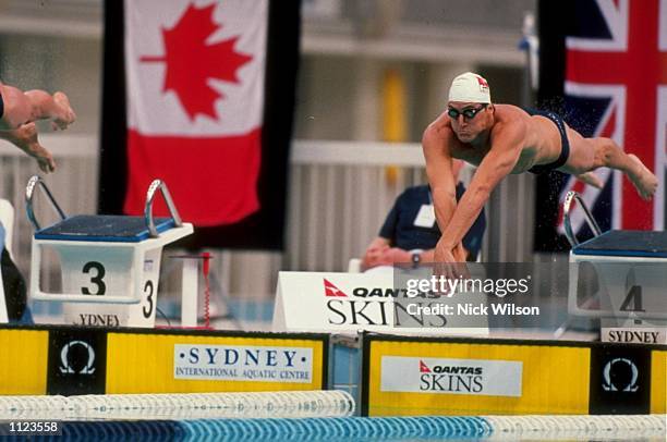 Chris Fydler of Australia starts a race during the Qantas Skins at the Sydney Intenational Aquatic Centre in Sydney, Australia. \ Mandatory Credit:...