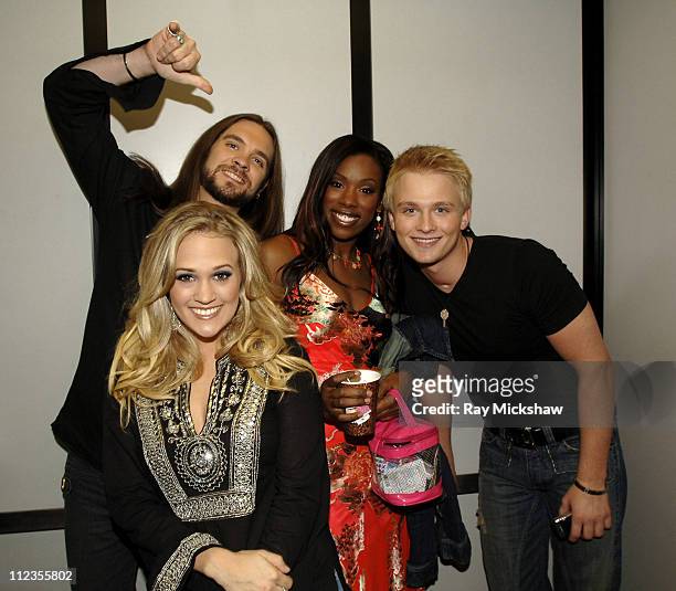 "American Idol" Season 4 - Top 4 Finalists, Bo Bice from Helena, Alabama, Carrie Underwood from Checotah, Oklahoma, Vonzell Solomon from Fort Myers,...