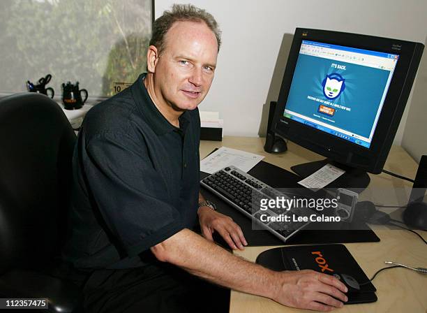 Chris Gorog, Chairman and CEO of Roxio, is shown at his desk using the newly-launched Napster 2.0 music service in Los Angeles Wednesday, Oct. 29 the...