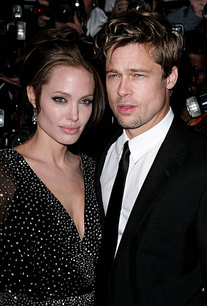 Angelina Jolie and Brad Pitt during 