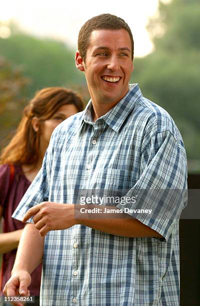 Adam Sandler during Jack Nicholson, Adam Sandler, and Marisa Tomei on Location for "Anger Management" at Central Park in New York City, New York,...