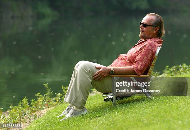 Jack Nicholson during Jack Nicholson, Adam Sandler, and Marisa Tomei on Location for "Anger Management" at Central Park in New York City, New York,...