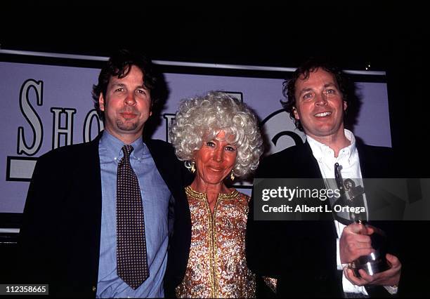 Peter Farrelly, Lin Shaye and Bobby Farrelly during 25th Annual NATO/ShoWest Convention - 1999 at Bally's Hotel & Casino in Las Vegas, Nevada, United...